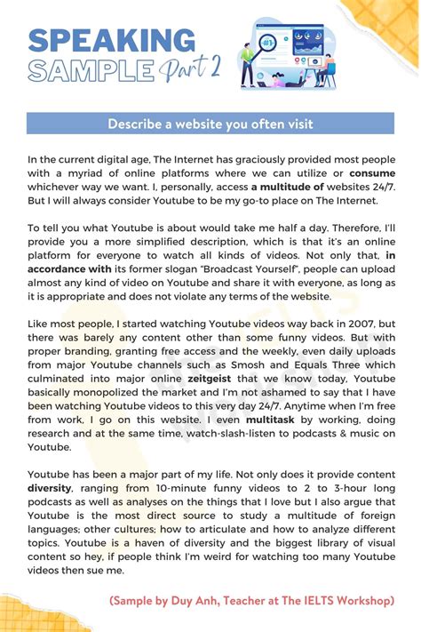 IELTS SPEAKING PART 2: DESCRIBE A WEBSITE.